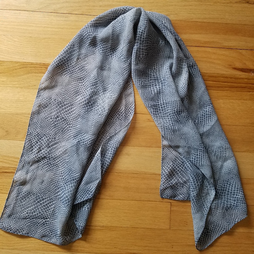 Bluish/Gray Sheer Snake Skin Career Scarf